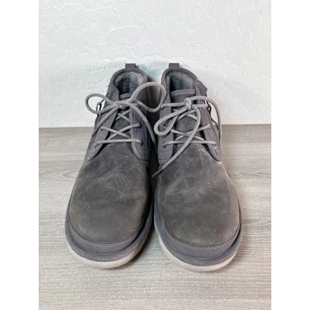 UGG Neumel Dual Zip‎ Mens Size US 11 Charcoal Dark Gray Leather Boots